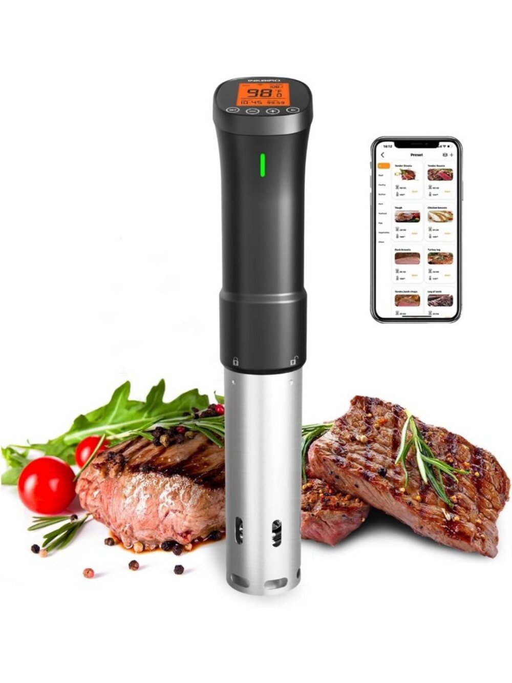 Smart WiFi Sous Vide Cooker 1000W with APP Recipes - Precision Cooking Tool